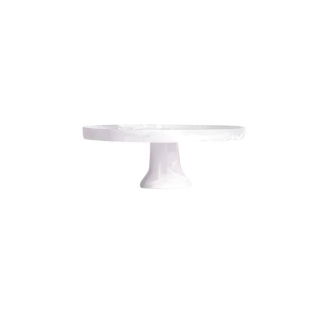 Medium Resin Footed Cake Stand - White Swirl