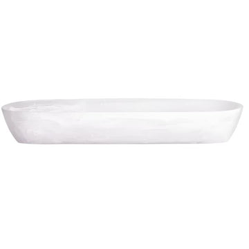 Jumbo Resin Boat Bowl - White Swirl