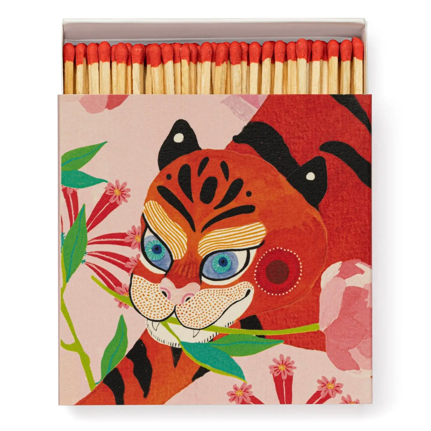 Tiger with Peony Square Matchbox