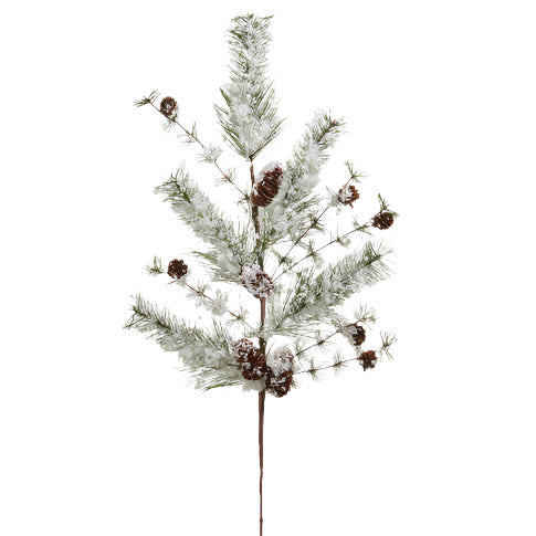 Snowy Pine and Pinecone Branch - Large