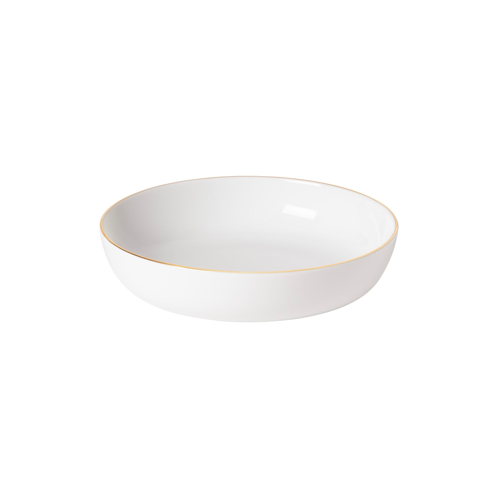 Gold Rim Resonance Porcelain Soup/Pasta Bowl - set of 6