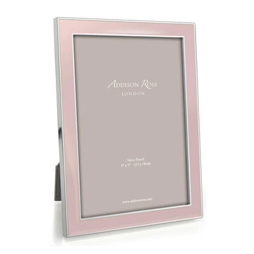 Light Pink Enamel Silver Trimmed Picture Frame by Addison Ross - 2 sizes