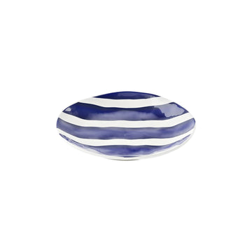 Blue and White Striped Riviera Dessert Plate