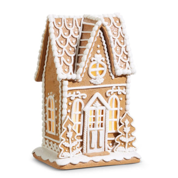 Lighted Single Peak Gingerbread House - Medium