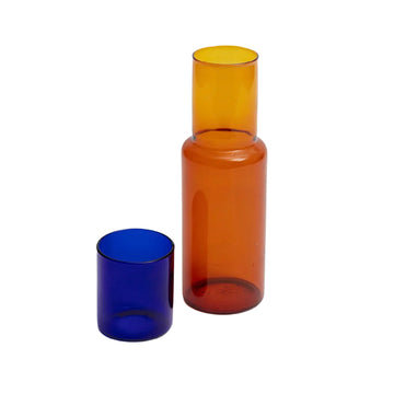 Duo Tone Glass Carafe - Amber / Cobalt, Color Lab by Block Design