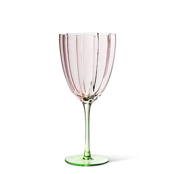 Pink Flower Wine Glass
