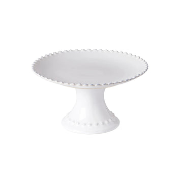 White Pearl Footed Plate - Small