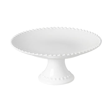White Pearl Footed Plate - Medium