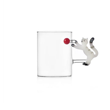 White Cat with Red Ball Christmas Edition Mug by Ichendorf Milano