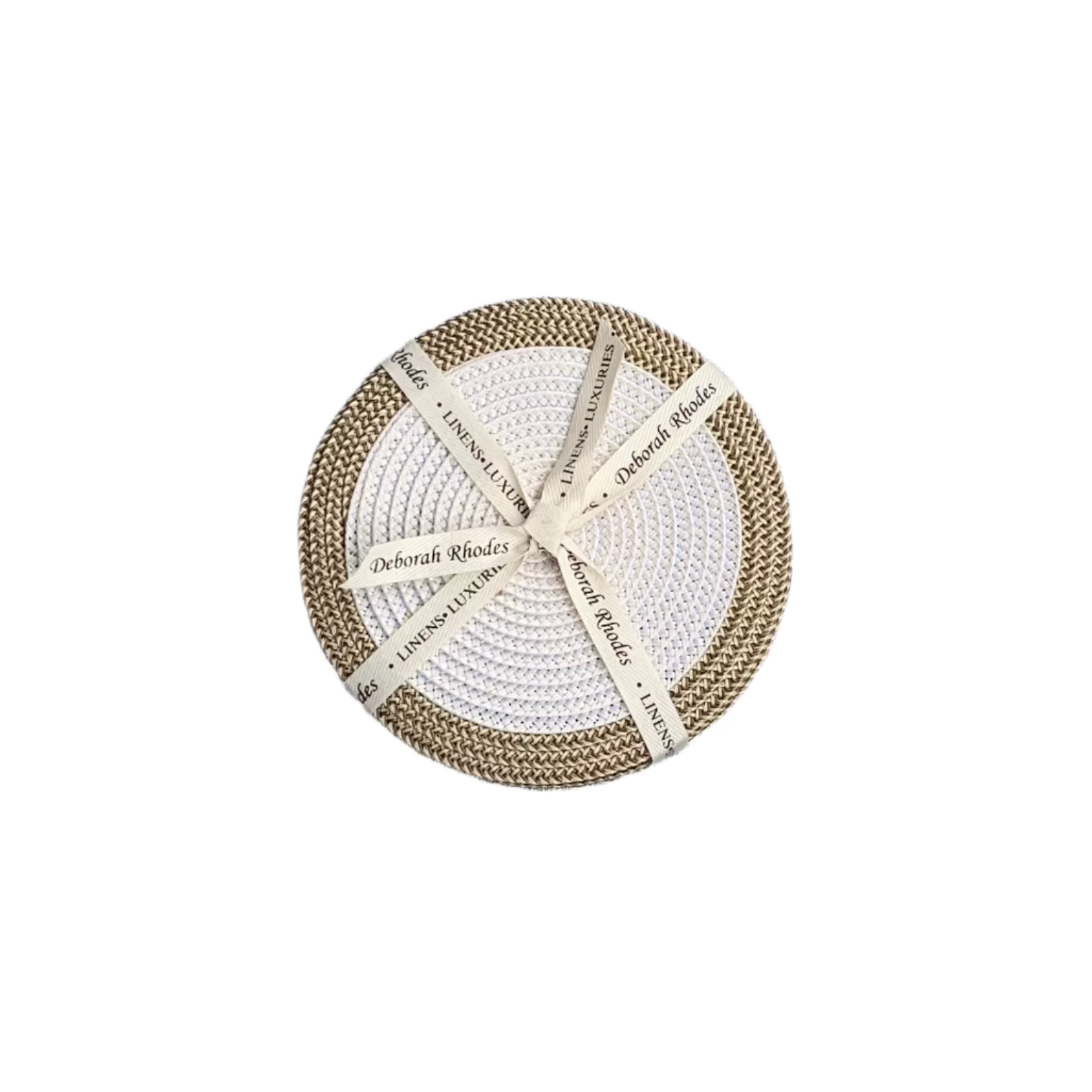 Mod Border Coaster by Deborah Rhodes set of 4 - Bone/Dust