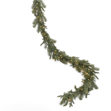 Green Frosted Lighted Garland