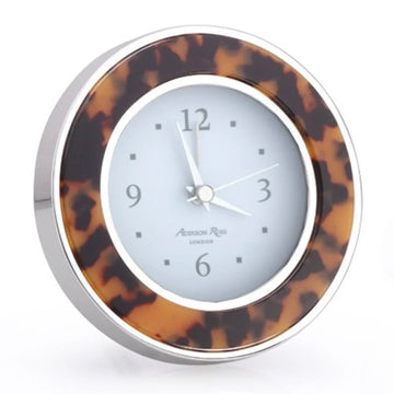 Tortoiseshell + Silver Alarm Clock