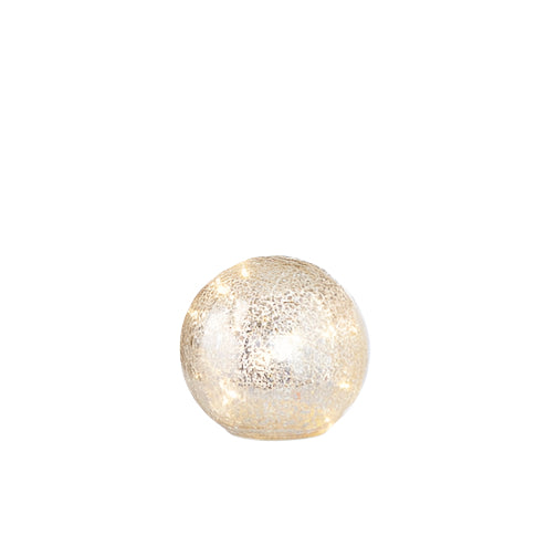 Silver Glass Lighted Balls - 2 sizes