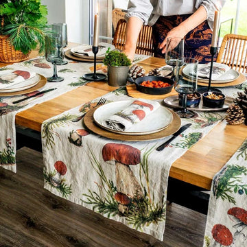 Forest Mushrooms Table Runner