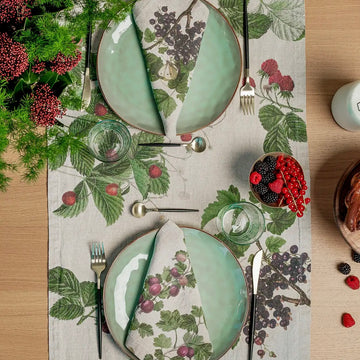Berries Flowers Table Runner