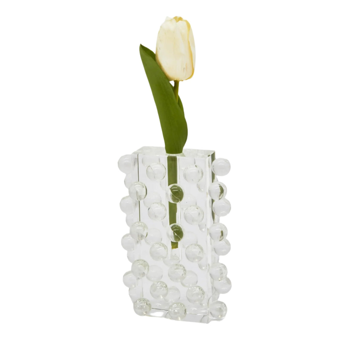 Rectangle Crystal Glass Bubbles Vase - 2 sizes