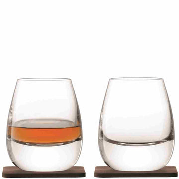 Whisky Islay Club Tumbler with Walnut Coaster-set of 2
