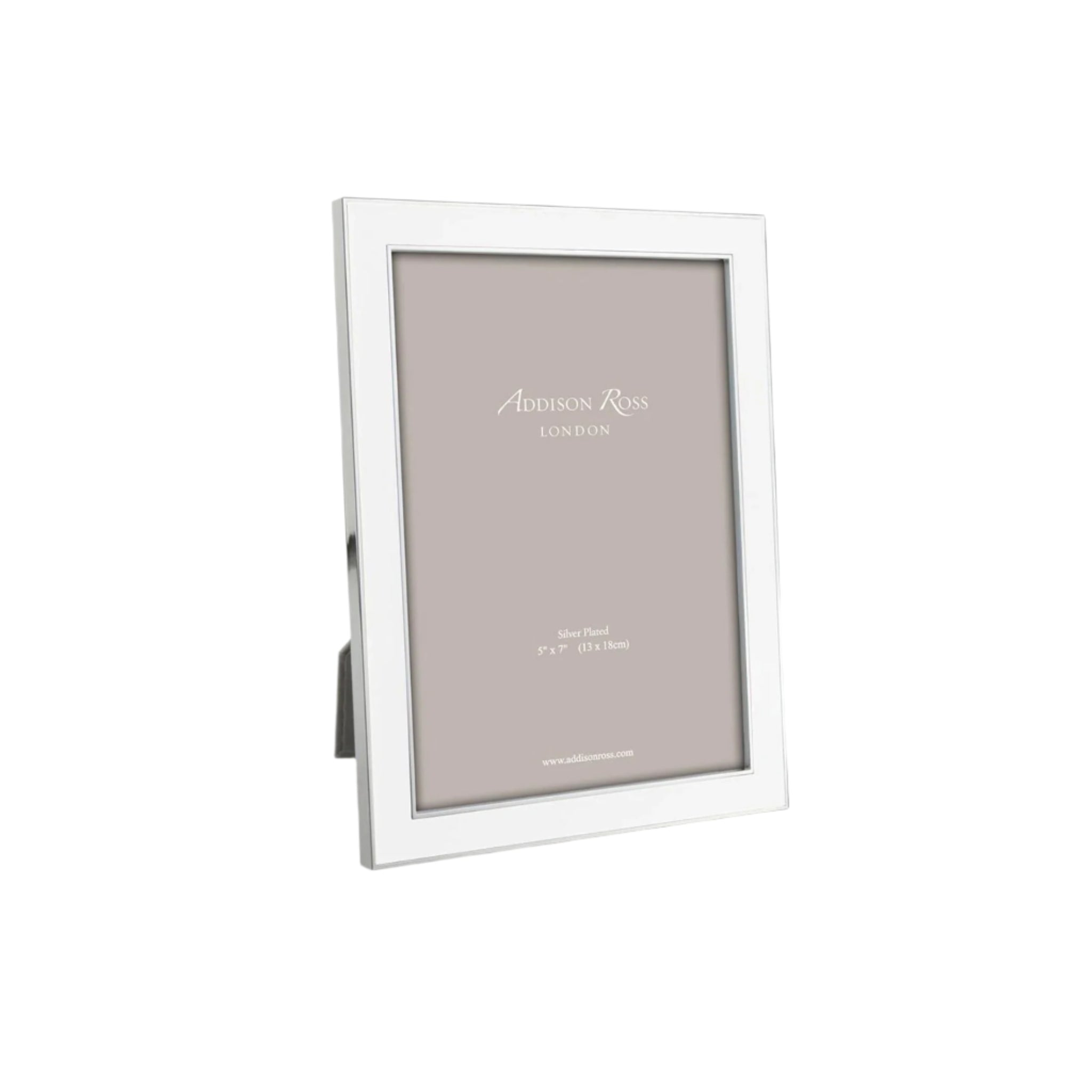White Enamel Silver Trim Picture Frame by Addison Ross - 3 sizes