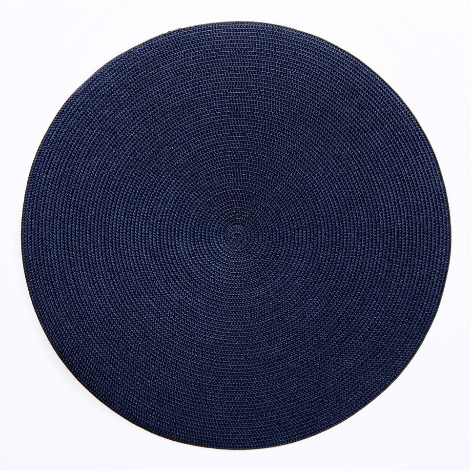 Navy Round Placemat by Deborah Rhodes