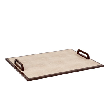 Ecru Shagreen Tray by Addison Ross