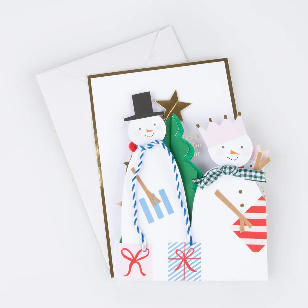 Snowman Family Concertina Christmas Card by Meri Meri