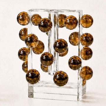 Amber Crystal Glass Bubbles Vase