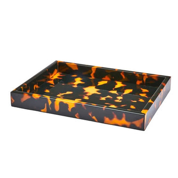 Faux Tortoiseshell Lacquered Serving Tray by Addison Ross
