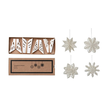 Paper Folding Snowflake Ornaments - set of 4