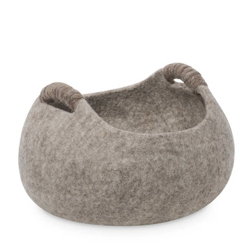 Taupe Wool Felt Basket - 2 sizes