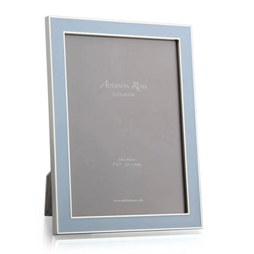 Powder Blue Enamel Silver Trimmed Picture Frame by Addison Ross - 2 sizes