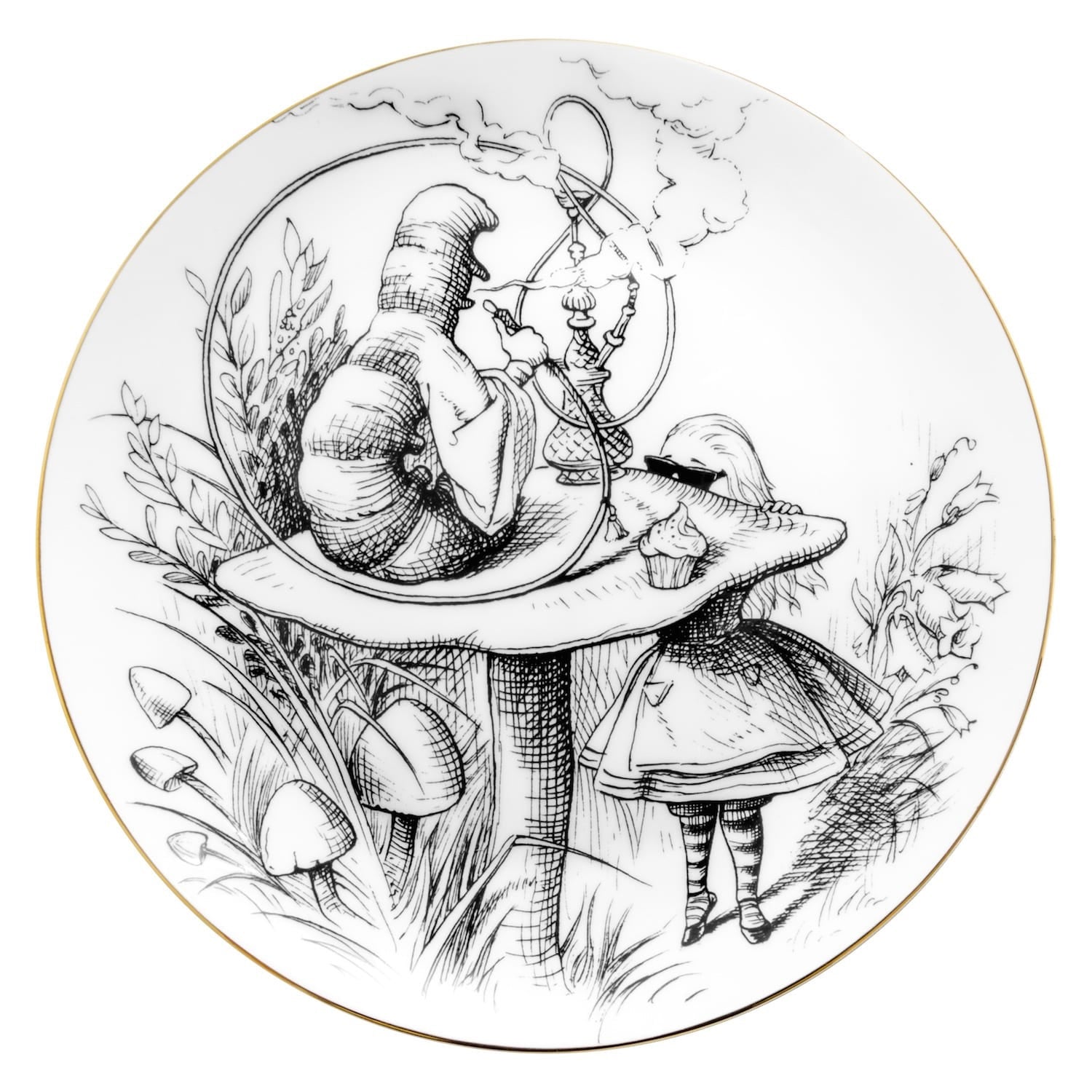 Alice in Wonderland Caterpillar- Biscuit Plate
