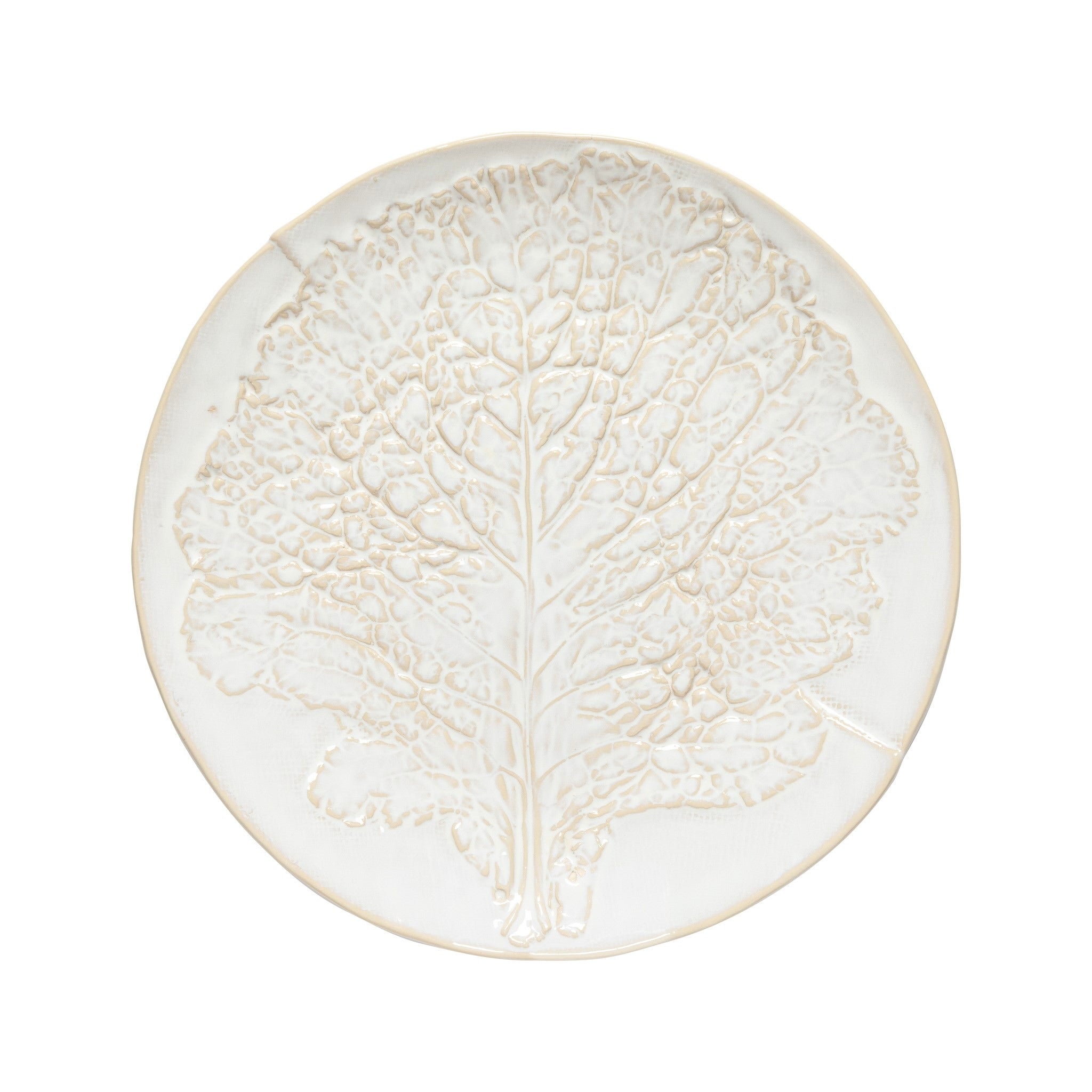 White Silvina Fennel Dinner/Serving Plate