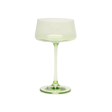 Green Optic Fern Leaf Coupe Glass