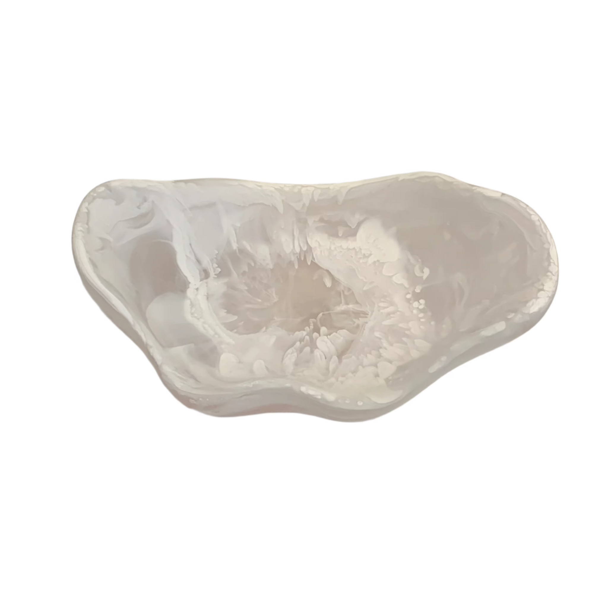 White Scalloped Resin Bowl