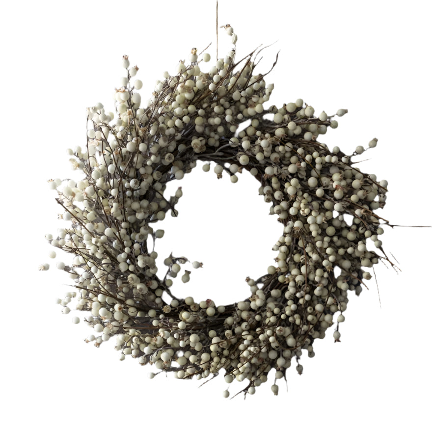 Cream Artificial Berry Wreath by Abigail Ahern