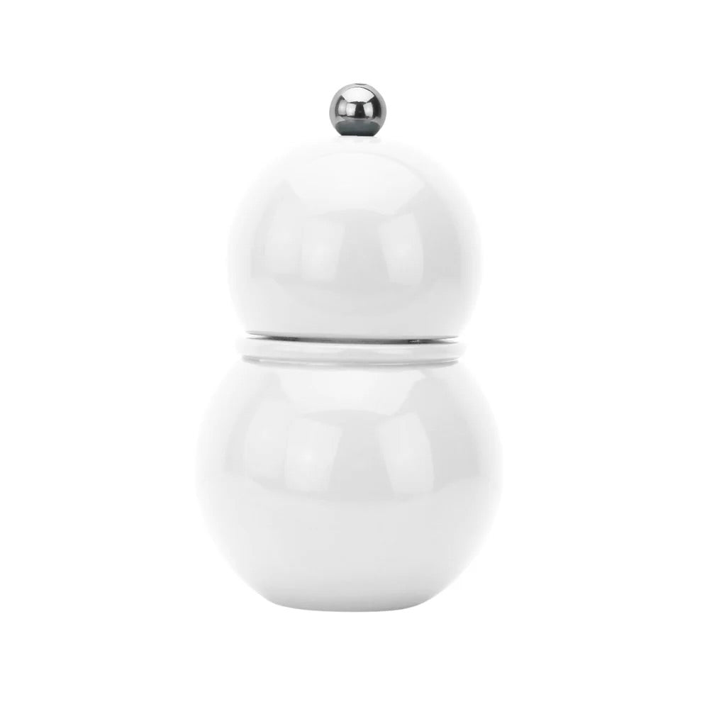 White Lacquer Chubby Salt + Pepper Mill by Addison Ross