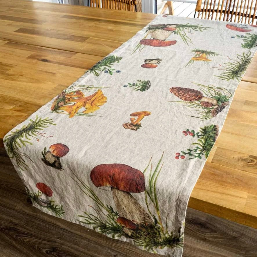 Forest Mushrooms Table Runner