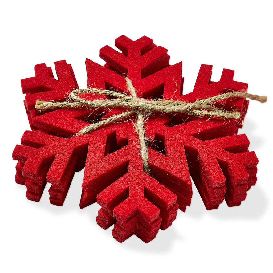 Red Snowflake Coaster - set of 4