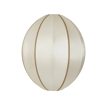 Off - White with Amber Ribbon Oval Lampshade - Large