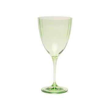 Green Optic Fern Leaf Wine Glass