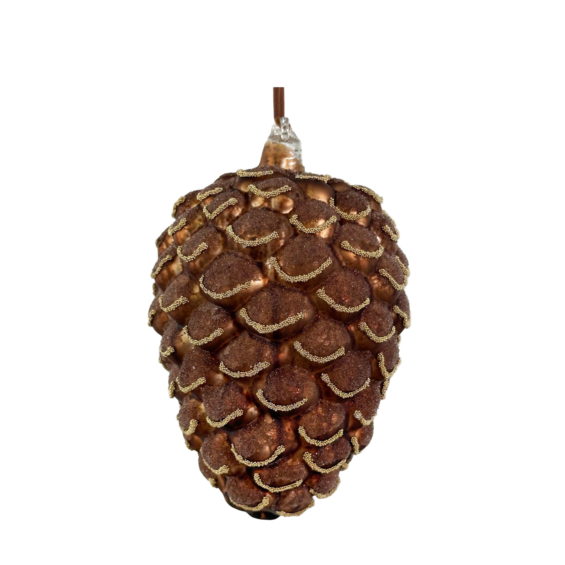 Brown Beaded Cone Ornament