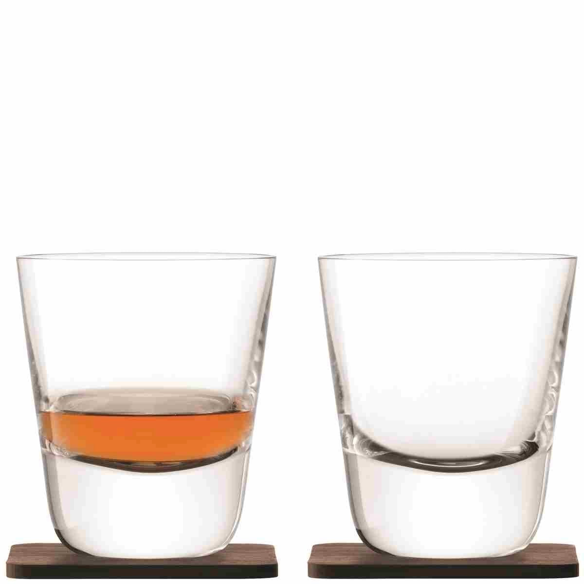 Whisky Arran Tumbler with Walnut Coaster -set of 2