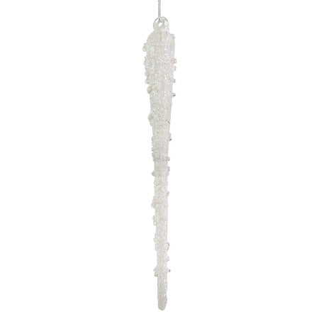Clear Glass Icicle  Ornament - 3 sizes