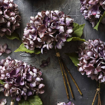 Damson Artificial Hydrangea Bunch by Abigail Ahern