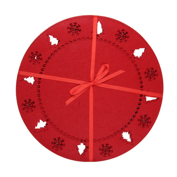 Red Winter Felt Placemat - set of 4