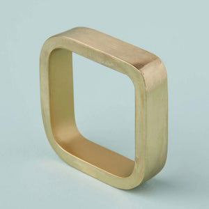 Gold Square Napkin Ring - set of 2