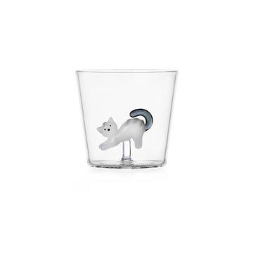 White Cat with Grey Tail Tumbler - by Ichendorf Milano