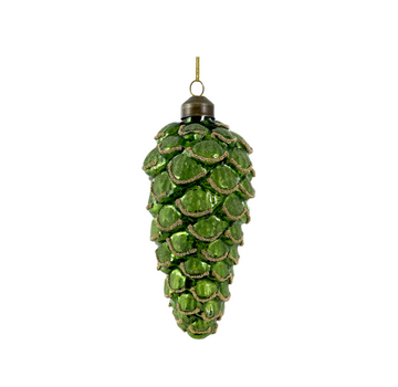 Green Antique Beaded Cone Ornament