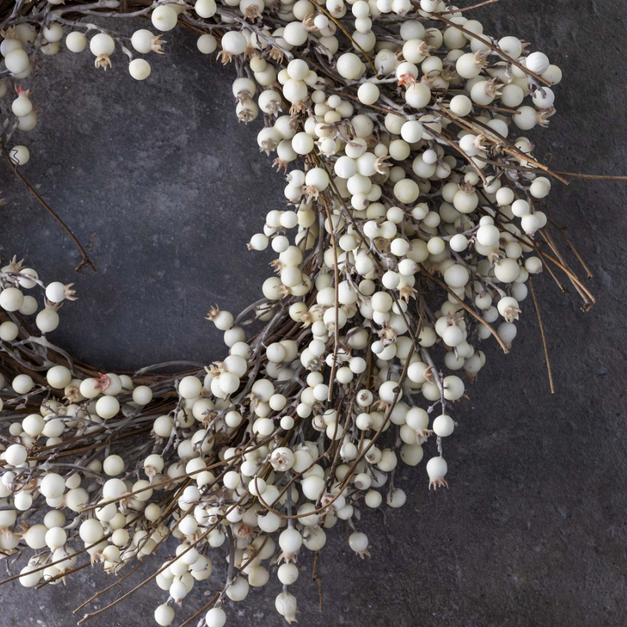 Cream Artificial Berry Wreath by Abigail Ahern