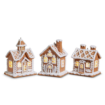 XSmall Lighted 3 Window Gingerbread House - Various styles
